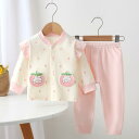 ベビー服 秋冬 長袖インナー 上下セット 綿100% 新生児 女児 乳幼児 パジャマ ルームウェア 73CM 80cm 90cm ピンク イエロー パープル 保...