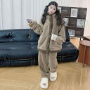 子供用パジャマ 秋冬 厚手 フリース キッズルームウェア セットアップ 女の子 中 বড় 子供 暖か かわいい ポリエステ...