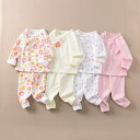 子供用インナー 上下セット パジャマ 綿100% 長袖 長ズボン 春秋 冬 保温 アニマル 花柄 無地 星柄 ロケット 恐竜 ウサギ プリント ピンク系