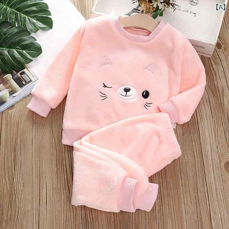 ベビー服 フランネル Pajamas 上下セット 幼児 子供服 男の子 女の子 秋冬 春秋 か...