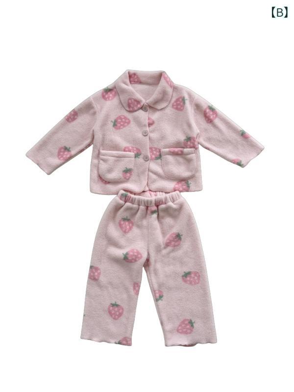 子供用ルームウェア 上下セット 女児 フランネル 提花 ぬいぐるみ 韓国風 かわいい...