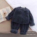 子供用フリースルームウェア 上下セット 女の子 提花 ふわふわ 柔らかい ゆったり ラウンドネック ベージュ ブルー ピンク グレー 保温性 秋冬 春秋