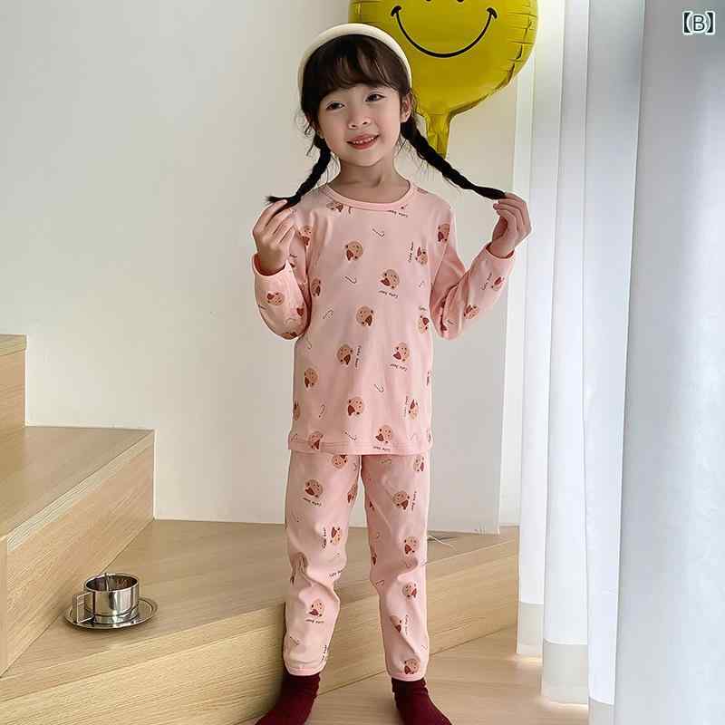 子供用パジャマ 上下セット ベビー キッズ 長袖 コットン あったか 保温インナー ...
