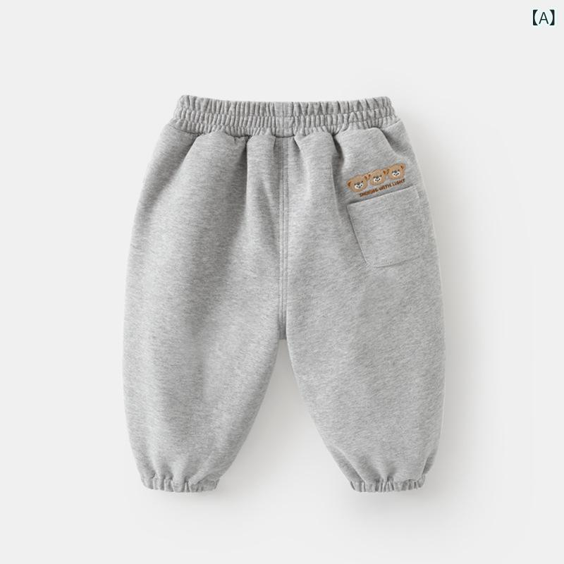 子供用パンツ 春秋 ベビー 幼児 カジュアルパンツ コットン混紡 長ズボン 73CM 80cm 90cm 100cm 110cm 120cm 麻グレー 米白 炭グレー カーキ