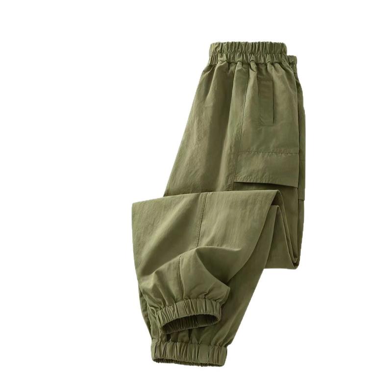 子供服 カーゴパンツ 女の子 薄手 ロングパンツ スポーツパンツ 運動着 春夏 ポリエステル 120cm 130cm 140cm 150cm 160cm 170cm 豆グリーン ピンク ブラック アーミーグリーン