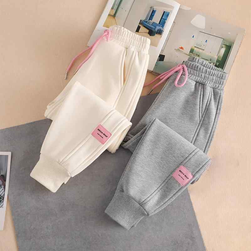 子供用パンツ ガールズ スポーツパンツ グレー スウェットパンツ カジュアルパンツ 裾絞りパンツ ロングパンツ 春秋 冬 春 秋 綿 伸縮性 中大童