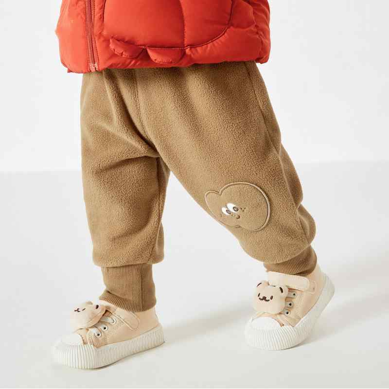 子供用パンツ 裏起毛 ズボン ベビー 暖かい 運動着 ロングパンツ 秋冬 ゆったり 幼児 73CM 80cm 90cm 100cm グレー アイボリー ピンク