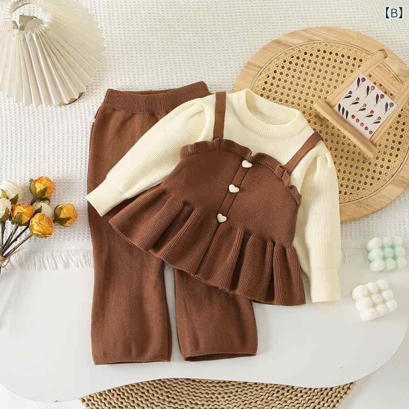 キッズ ニット セットアップ 女の子 長袖 トップス パンツ 上下 2点 セット 子供服...