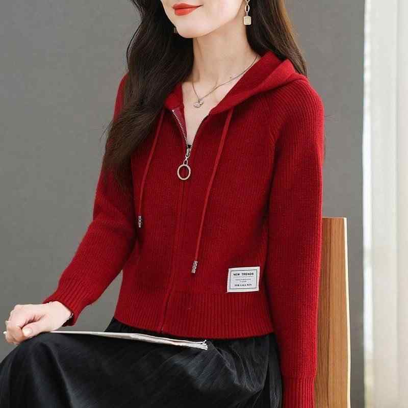 カーディガン レディース ニット ジップアップ パーカー ショート丈 高見え アクリル 長袖 トップス アウター