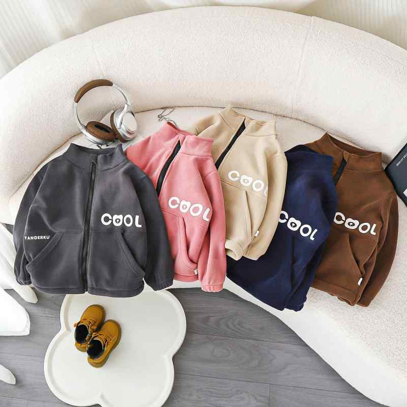 子供服 アウター キッズ 中綿入りジャケット 秋冬 立襟 長袖 厚手 フリース 8歳以上 140cm以上 グレー ベージュ ピンク系 ネイビー ブラウン あった...