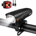 Hosim USB充電式自転車ライト 前後 800ルーメン 超高輝度自転車ヘッドライト IPX5防水 自転車ヘッドライト テールライト 子供 大人 男性 女性 マウンテンサイクリング 安全