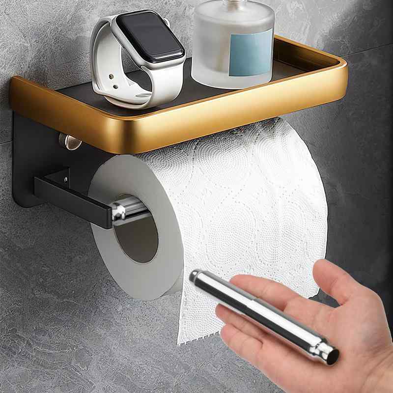 トイレットペーパー ホルダー ステンレス 伸縮 スプリング 円形 予備ロール 収納 浴室 トイレ 洗面所