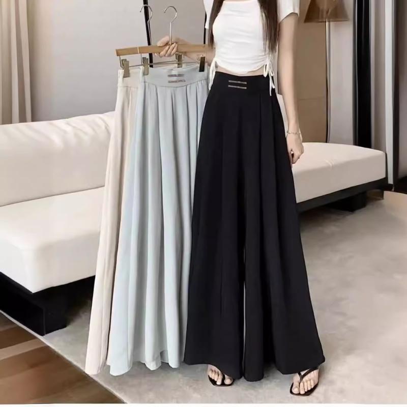 スカート レディース 春夏 接触冷感 雪紡 ゆったり ワイドレッグパンツ キュロットパンツ 高腰 銅アン..