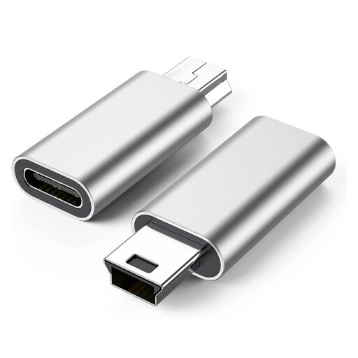 SZSL USB C to ミニ USB アダプター 2個パック USB C (メス) Mini USB (オス)アダプター Type-C to mini USB 変換アダプター(シルバー) SZSL USB C to ミニ USB アダプター 2個パック USB C (メス) Mini USB (オス)アダプター Type-C to mini USB 変換アダプター(シルバー)