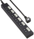雷に強い節電タップ 6個口 2m 黒_HS-TPK62PBT-K 00-6945