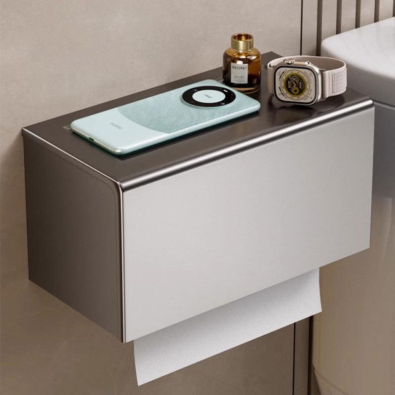 トイレットペーパーホルダー 壁掛け式 ロールペーパー ボックス アルミ合金 防水 浴室 トイレ 替え