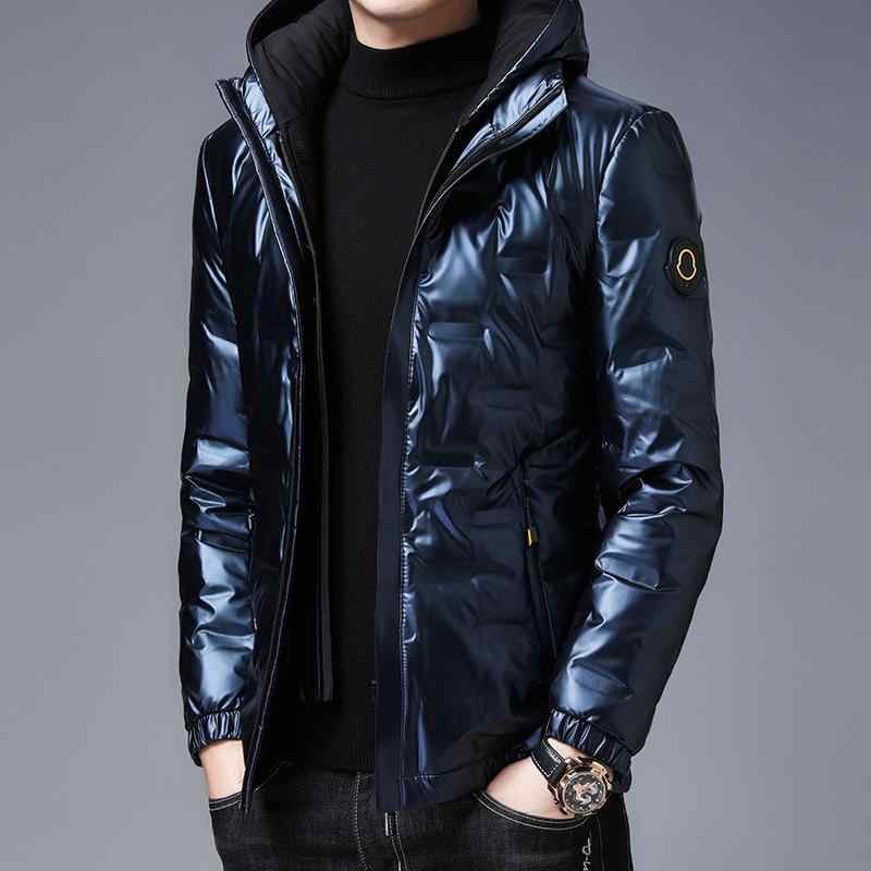 羽绒服 メンズ ライトダウンジャケット ショート丈 スタンドカラー 撥水 防寒 無地 黒 青 秋冬