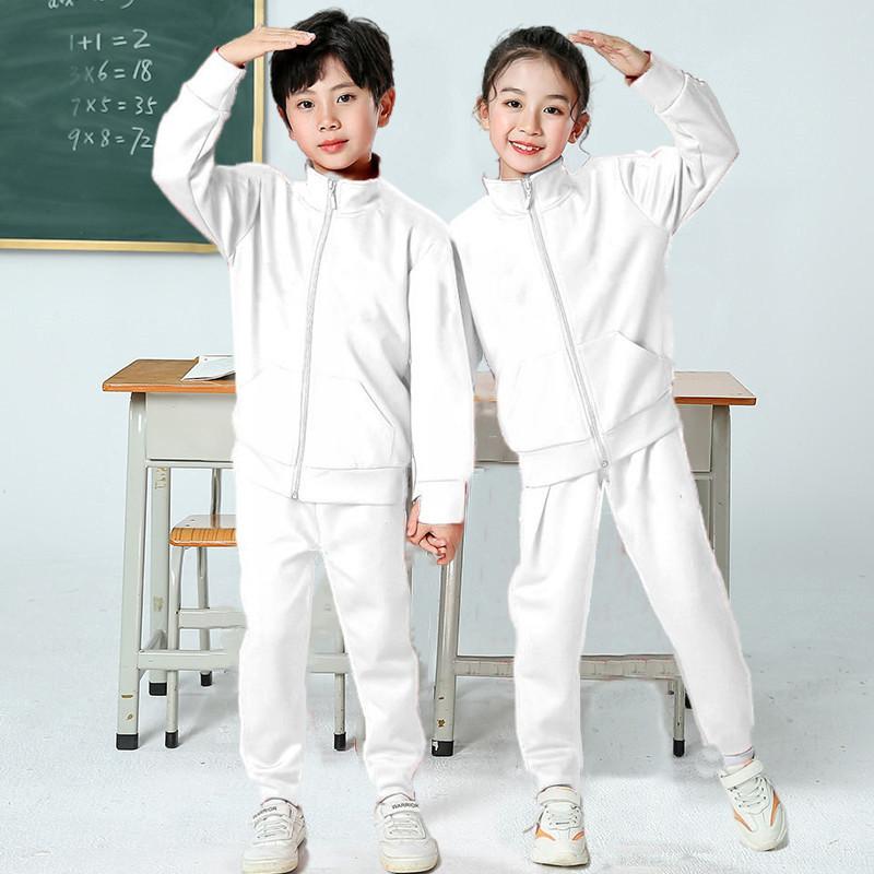 子供用ジャージ 上下セット 春秋 スポーツウェア 幼稚園 小学生 制服 白 赤 ポリエステル