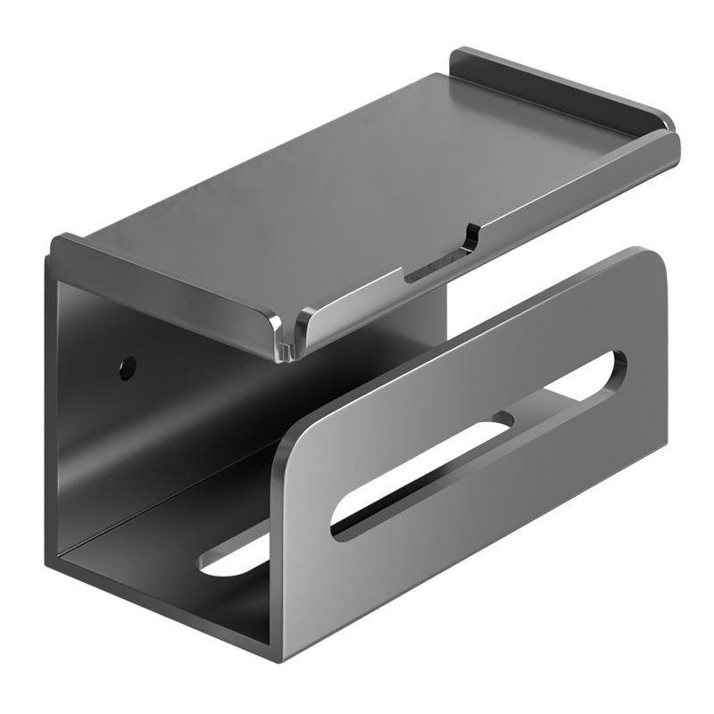 トイレットペーパーホルダー ステンレス 壁掛け 棚付き スマホ置き 多機能 落下防止 シンプル 丈夫 ブ..