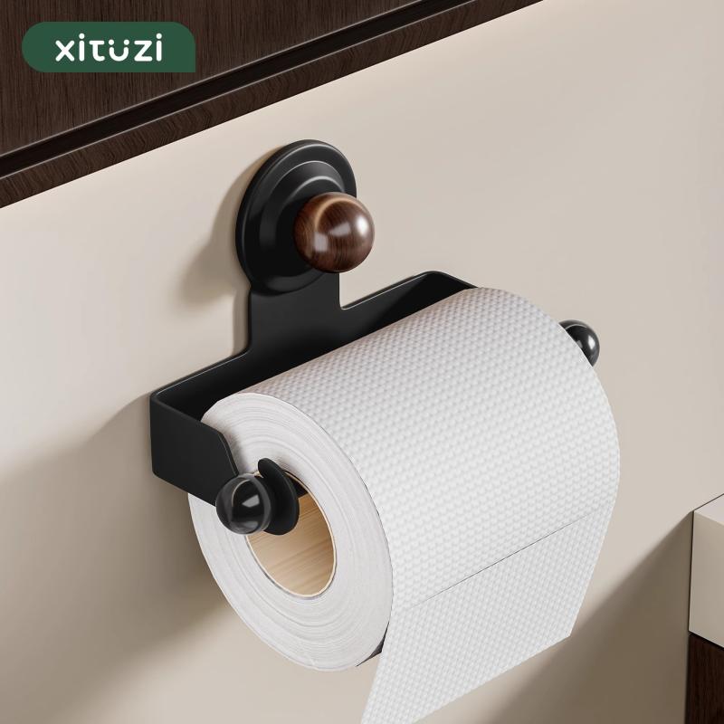 トイレットペーパーホルダー 壁掛け 木目調 炭素鋼 ペーパータオルホルダー トイレ 洗面所 収納 胡桃木..