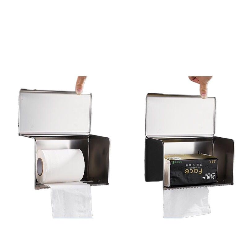 トイレ ペーパーホルダー ステンレス 防水 壁掛け 棚付き スマホ置き 304 小卷紙 ロールペーパー ティ..
