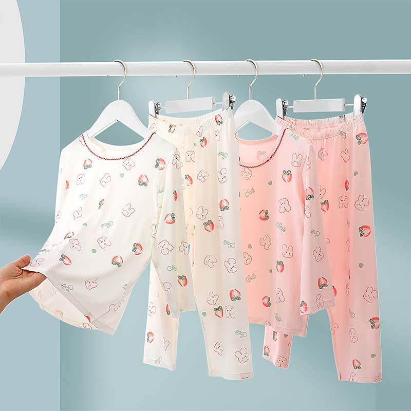 子供用ルームウェア 春夏 半袖長ズボン モダール素材 薄手 吸湿速乾 パジャマ 女の子 プリンセス風 100cm 110cm 120cm 130cm 140cm 150cm 160cm 170cm かわいい 部屋着