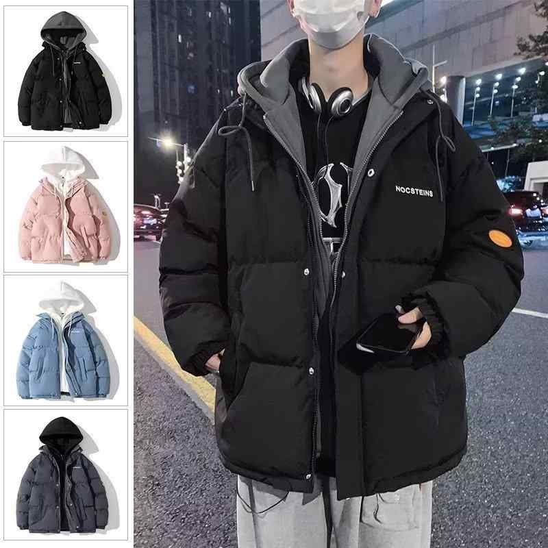 ダウンジャケット メンズ 秋冬 厚手 防寒 暖かい ジャンパー ブルゾン フード付き ブラック グレー ピンク系 ブルー