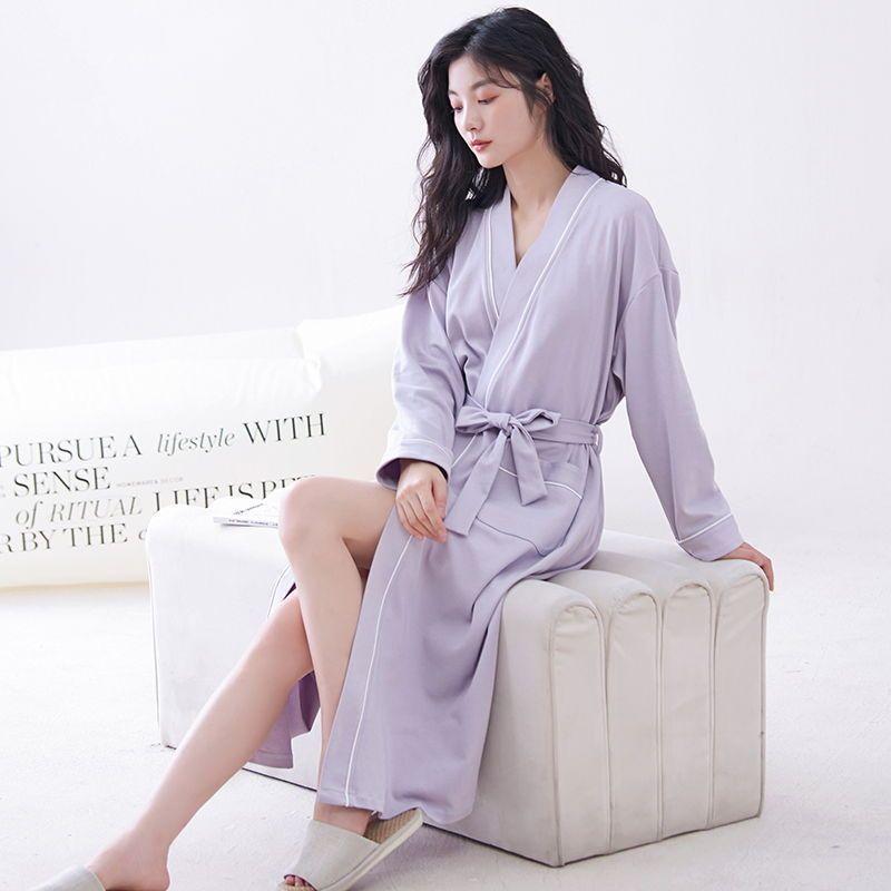 パジャマ レディース 春秋冬 綿100% ルームウェア 浴袍 寝間着 韓国風 かわいい 寝巻き ホワイト M L X..