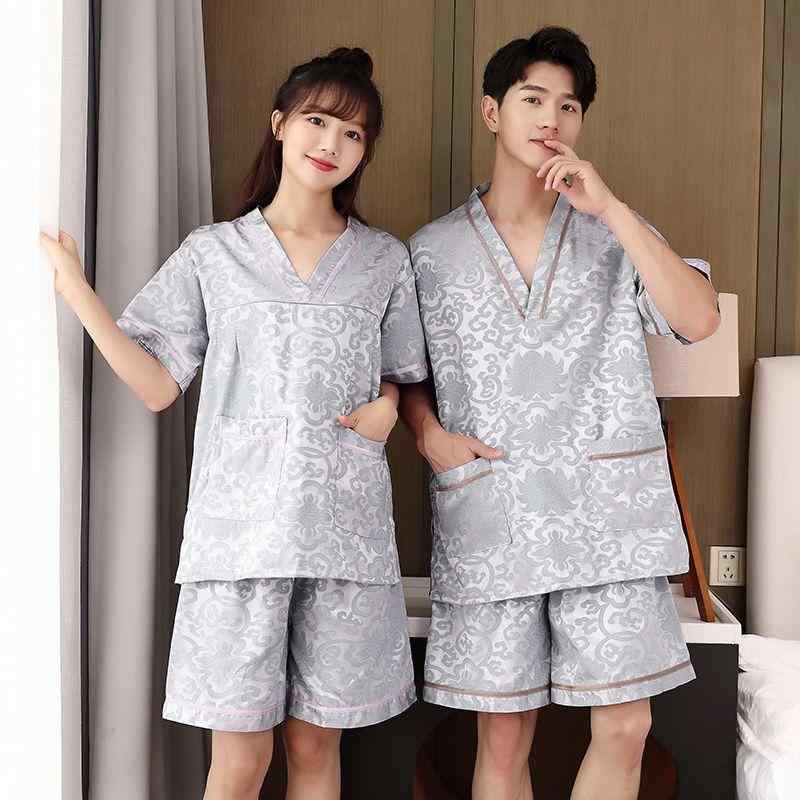 バスローブ 男性用 サウナ服 浴衣 大判サイズ マッサージ スパ エステ サロン リラックスウェア シルバ..