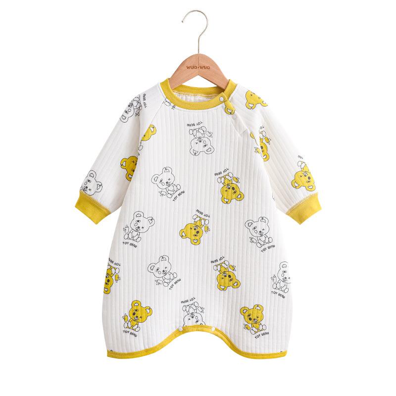 ベビー服 パジャマ カバーオール ロンパース 長袖 厚手 あったか 秋冬 綿100% かわいい 雲霧ブルー 豆沙ピンク 生姜色 ドラゴン ウサギ柄