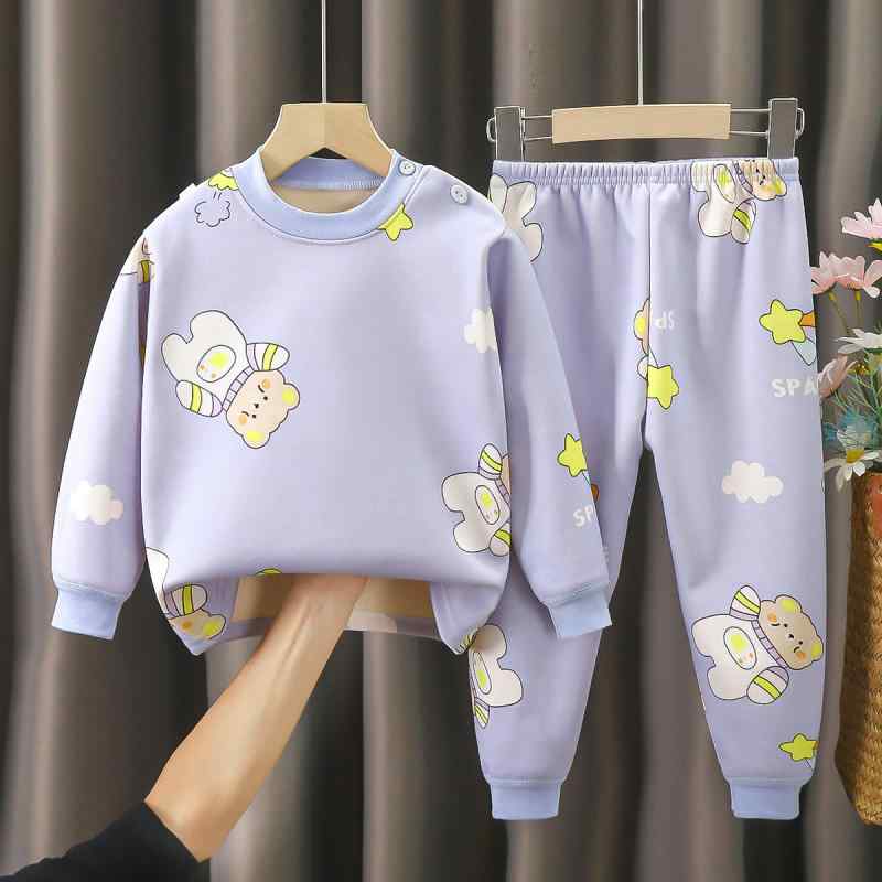 子供用パジャマ 上下セット キッズ ボーイズ ガールズ 長袖 厚手 フリース あったか 秋冬 部屋着 ルームウェア 寝巻き 防寒 80 90 100 110 120 130 140