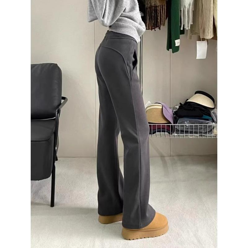 パンツ レディース ヨガパンツ ベルボトム あったか裏起毛 スポーティ ハイウエスト スタイルアップ シェニール 伸縮性 ゆったり 普段使い 深グレー ブラック ブラウン系