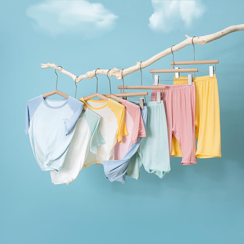 子供用ルームウェア 春夏 薄手 男の子 女の子 七分丈パンツ 再生繊維 接触冷感 吸湿速乾 パジャマ 上下セット