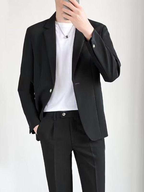 スーツ メンズ スリムフィット 礼服 男性用 結婚式 ビジネス カジュアル フォーマル ポリエステル 職業 無地 春秋 グレー ブルー ブラック ベージュ