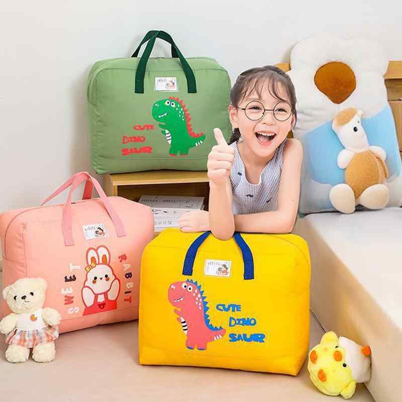 布団収納袋 キッズ 大容量 オックスフォード布製 カートン かわいい 旅行 引っ越し 寝室 リビング 収納..