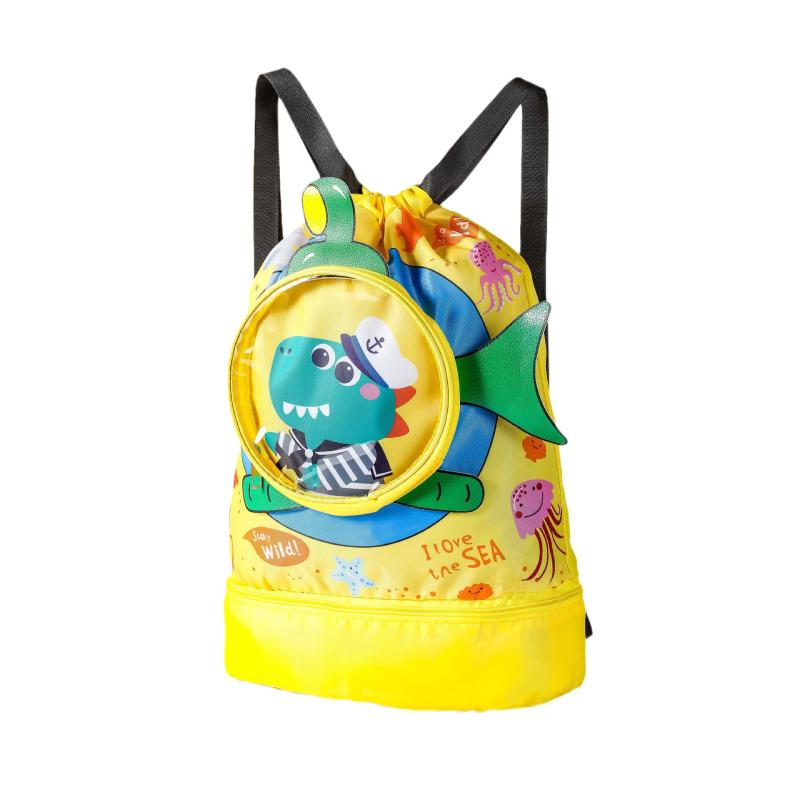 子供用 スイミングバッグ 乾湿分離 洗漱用品 収納袋 ビーチバッグ 巾着 リュック 大容量 防水 撥水 多..