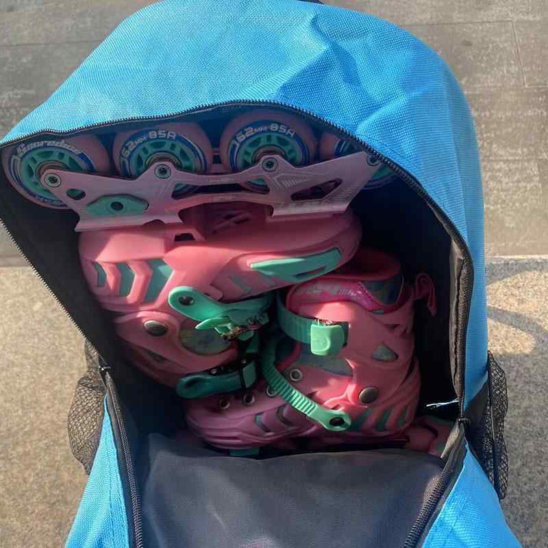 リュックサック キッズ 子供用 ローラースケート 収納バッグ アイススケート シューズバッグ ポータブ..