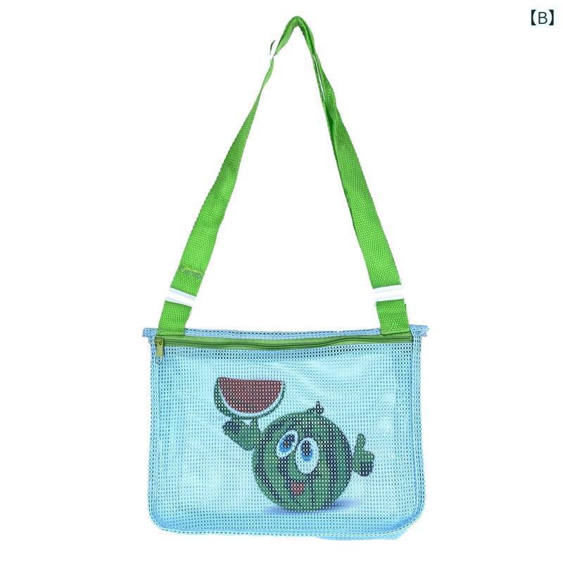 おもちゃ入れ キッズ 貝殻型 ショルダーバッグ ビーチバッグ メッシュバッグ ブルー オレンジ グリーン ピンク かわいい 旅行用