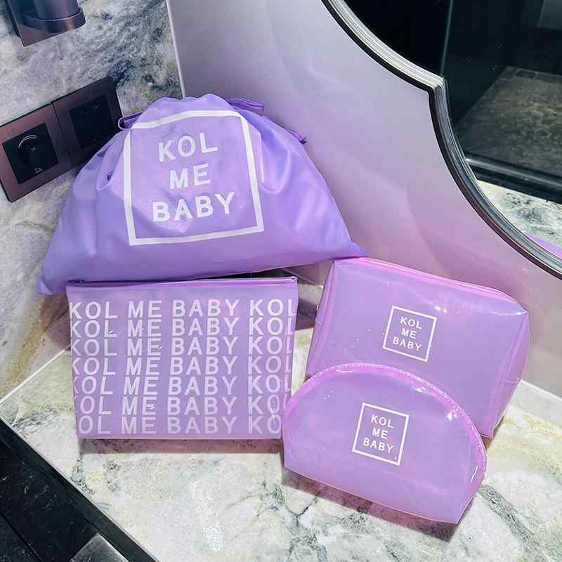 収納バッグ 大容量 巾着袋 シューズバッグ 衣類 防塵 旅行 巾着 ピンク系 パープル グリーン系 PVC素材