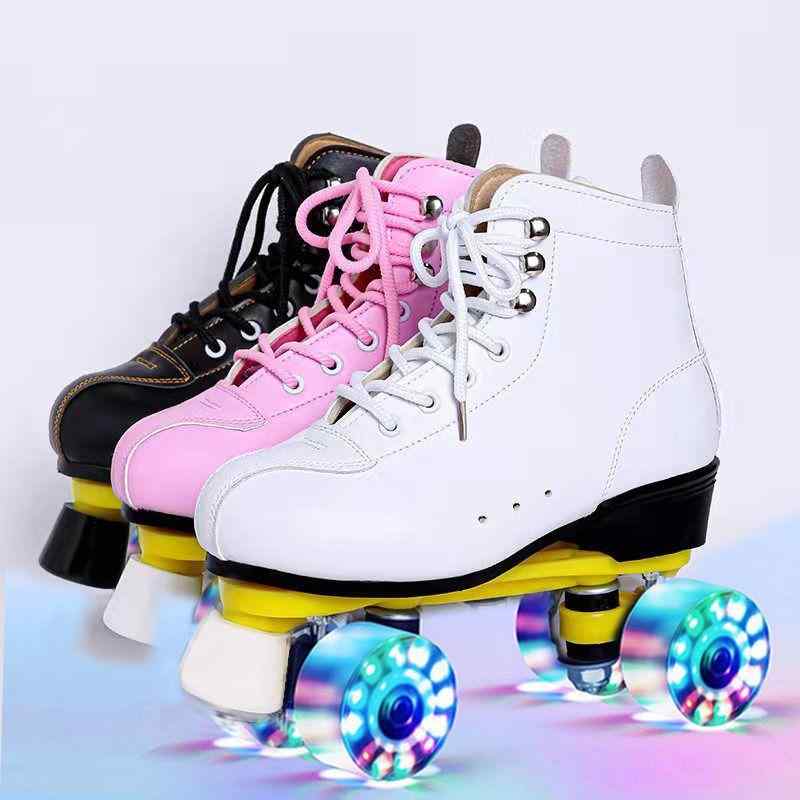 ローラースケート 大人用 子供用 四輪 男女兼用 インラインスケート 活扣 ブラック ピンク ホワイト 黒..