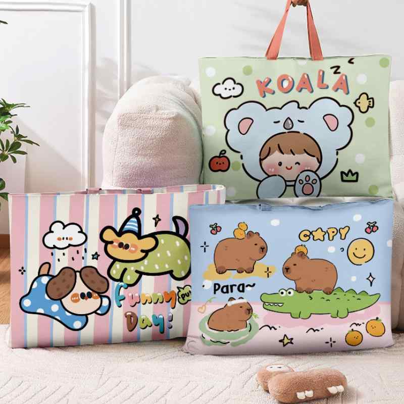 布団収納袋 大容量 布団 枕 衣類 整理整頓 600Dオックスフォード生地 ランドリーバッグ 持ち手付き 引..