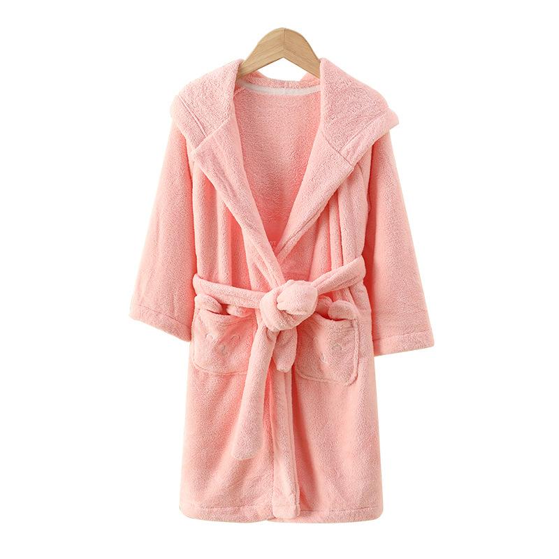 ベビー キッズ バスローブ 秋冬 厚手 子供用 吸水速乾 フード付き バスローブ 男女兼用 コーラル ベル..