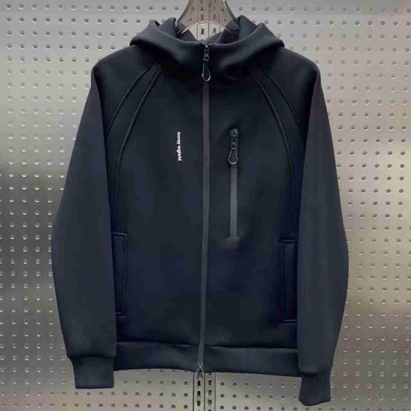 ジャケット メンズ ジップアップパーカー スウェット スポーティ カジュアル 春秋 普段使い ポリエステル混紡 ブラック