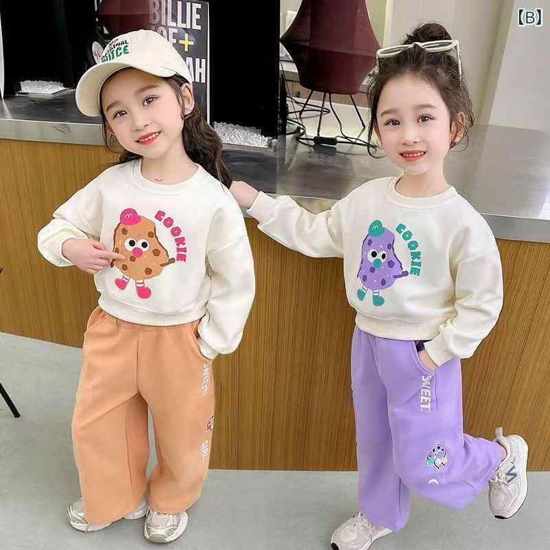 子供用パンツスーツ 春秋 2点セット 女児 スウェット トレーナー ズボン 上下セット 女の子 かわいい カジュアル 普段着 通園 通学 80cm 90cm 100cm 110cm 120cm 130cm 140cm 150cm 160cm