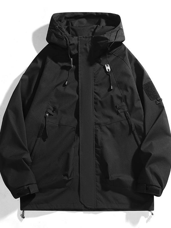 マウンテンパーカー メンズ レディース ゆったりサイズ ワークジャケット ブルゾン 防風 アウター フード付き 黒 カーキ パープル