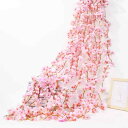 himsyuden 桜の花 ガーランド 2本入 135頭花/本 人工造花 桜 枯れない花 人工観葉植物 桜まつり お花見 人工藤 手作り花輪 花園装飾 撮影小道...