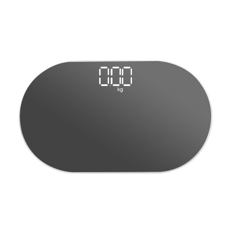 体重計 レディース メンズ 楕円 鏡面 長方形 ミラー USB充電式 デジタル 薄型 ヘルスメーター