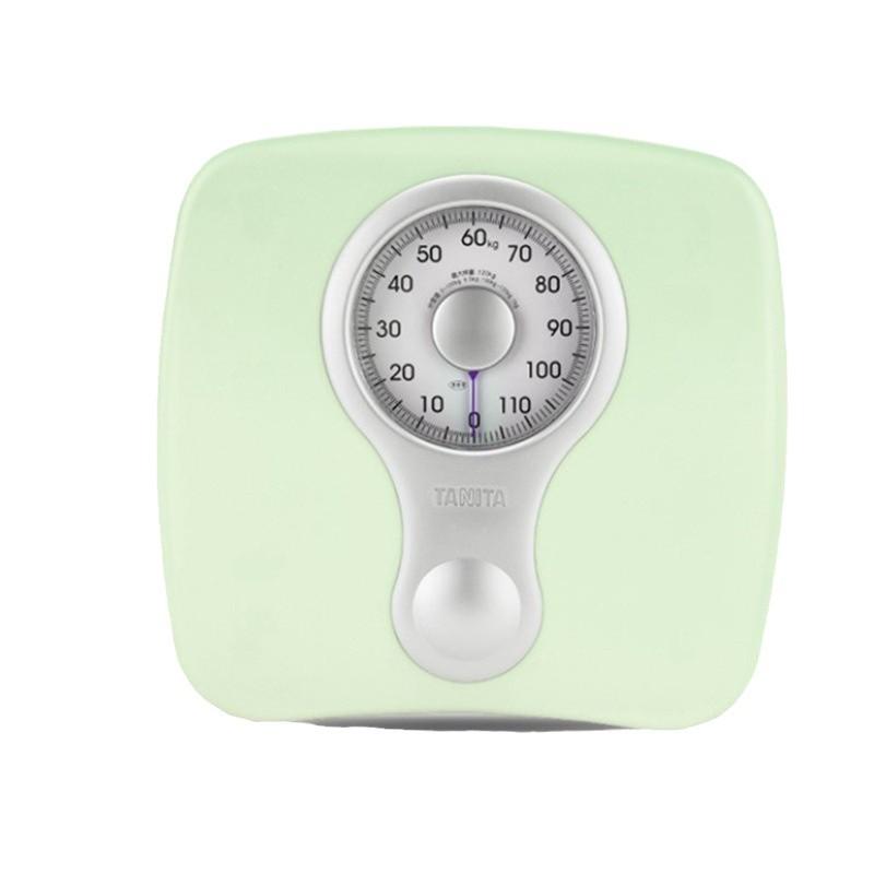 体重計 アナログ式 体重測定器 コンパクト 薄型 ヘルスメーター 120kg 最小表示1kg 読みやすい目盛 32cm 30cm グリーン ブラック