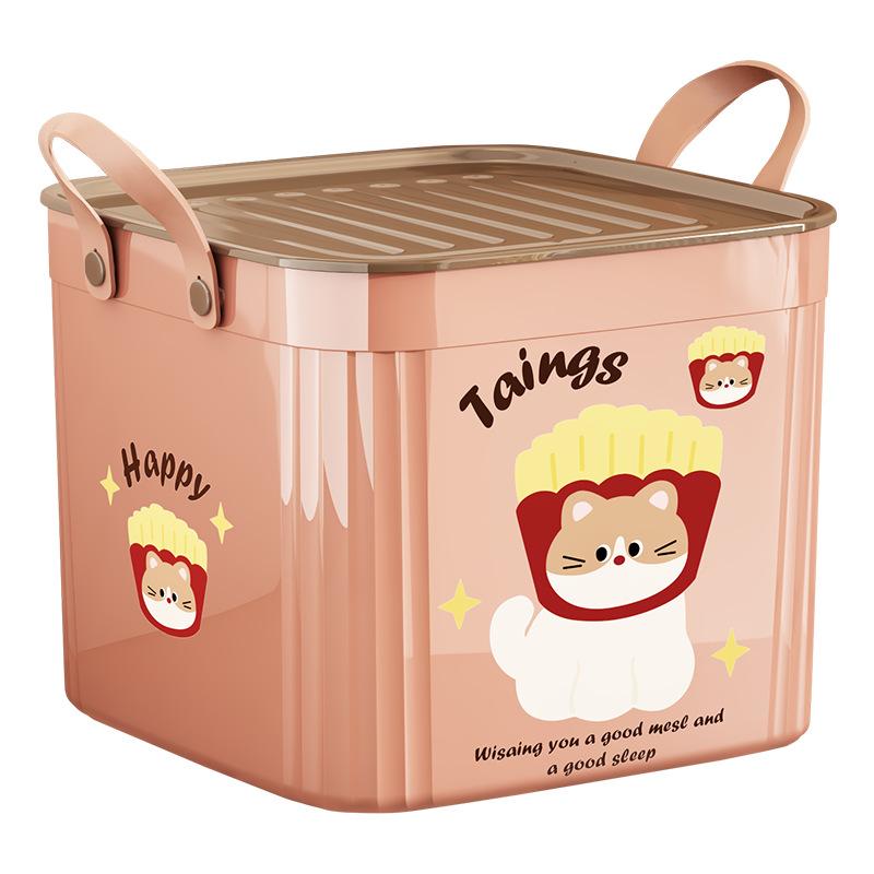 収納ボックス フタ付き 長方形 整理箱 デスク 卓上 小物入れ おもちゃ入れ 雑物入れ キッチン 浴室 PP プラスチック 大容量 折りたたみ スタッキング 可能 ピンク系 イエロー系 グリーン系 アイボリー