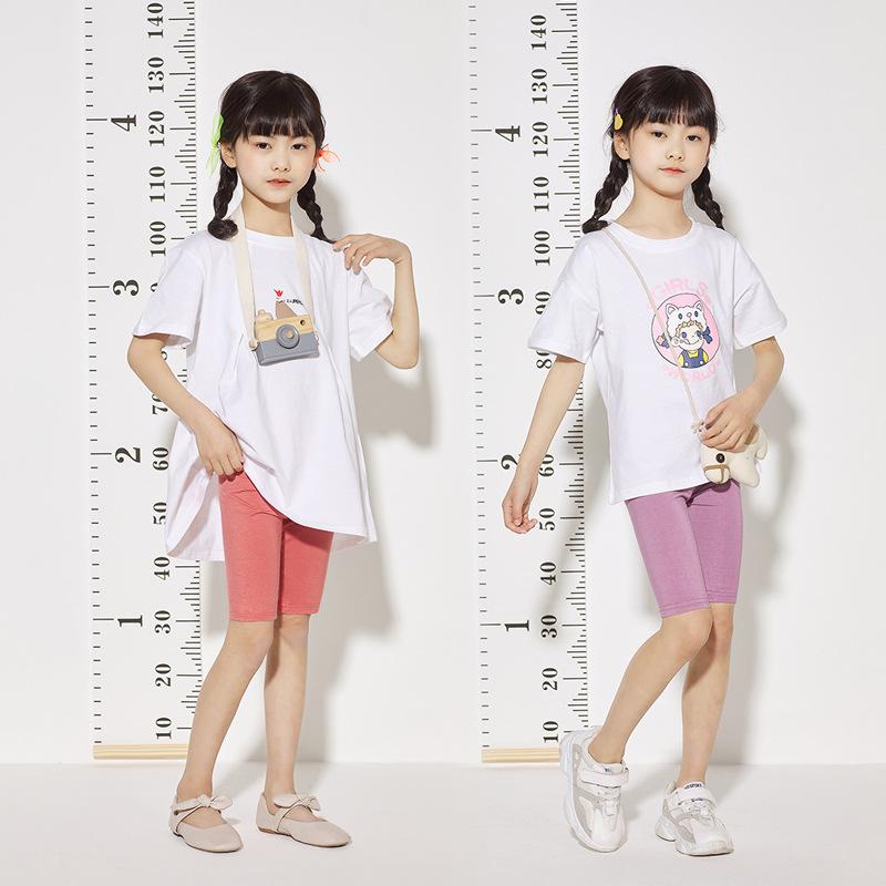 キッズ 五分丈レギンス モダール スパッツ 女の子 子供 短パン 春夏 薄手 接触冷感 紫外線対策 普段使い スポーツ 部屋着 かわいい ホワイト ピンク系